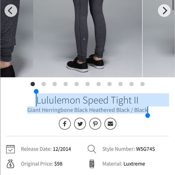 Lululemon Speed Tight II
Giant Herringbone Black Heathered Black / Black - Picture 5 of 5